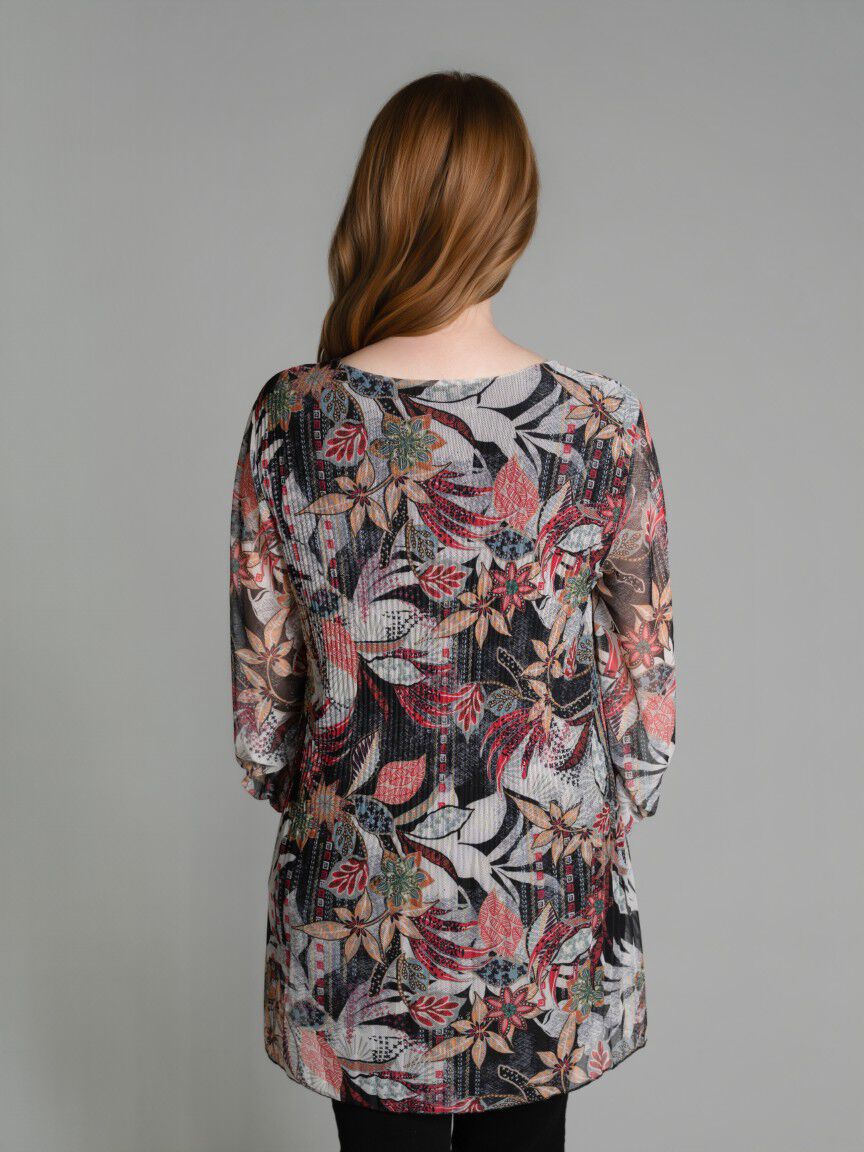 Long Sleeve Mesh Tunic