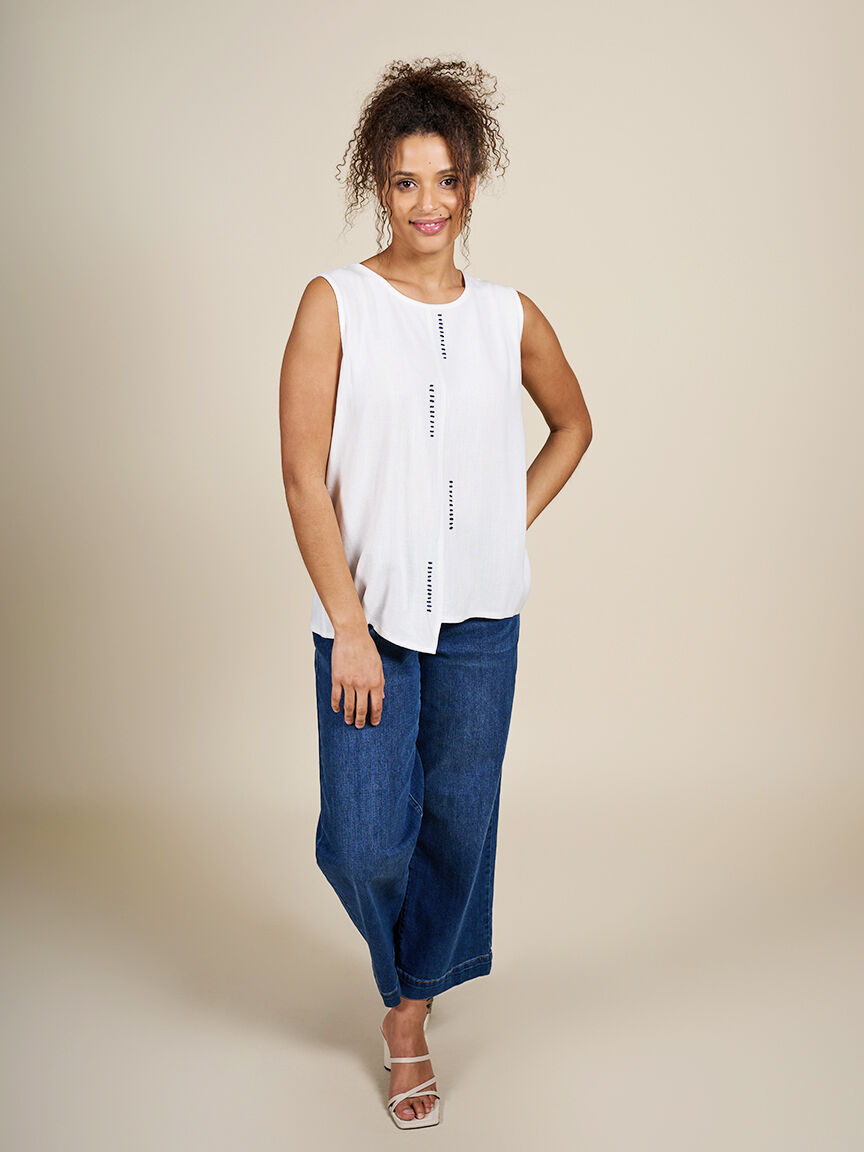Sleeveless Linen Blend Top  Image 4