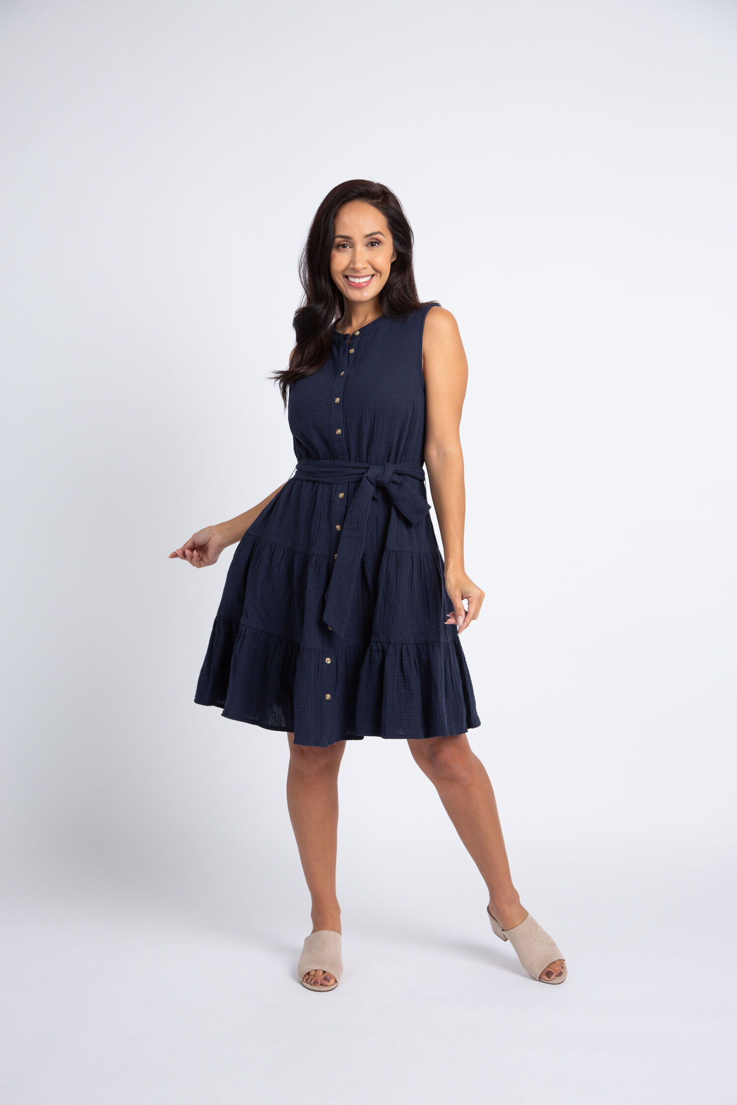 Sleeveless Button-Down Dress Image 1