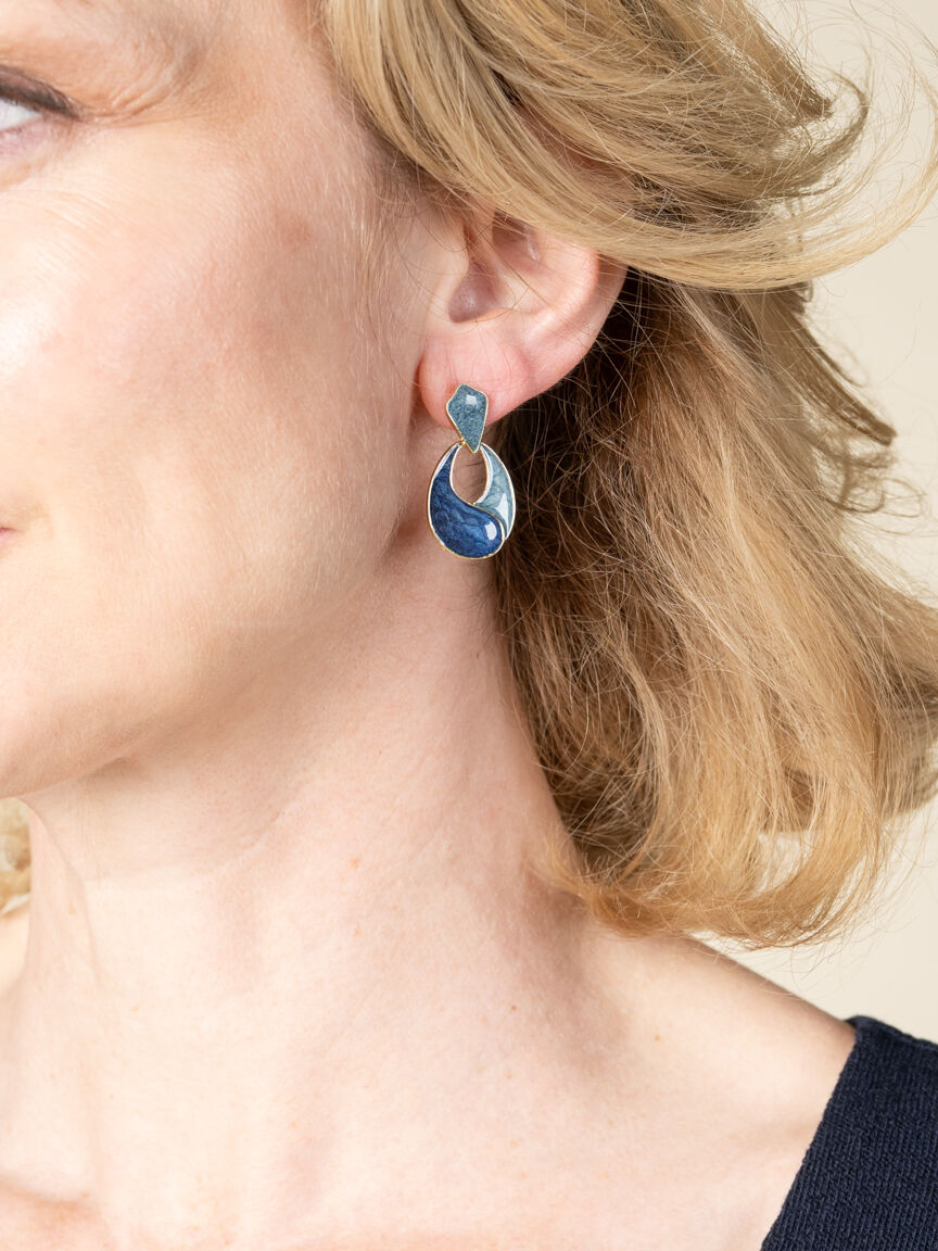 Enamel Drop Earrings Image 1