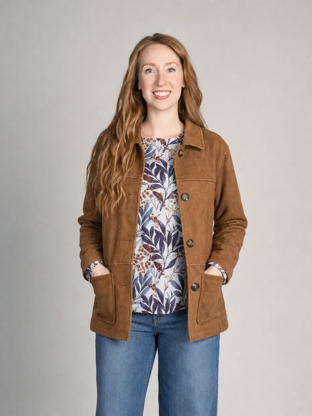 Longline Faux Suede Jacket