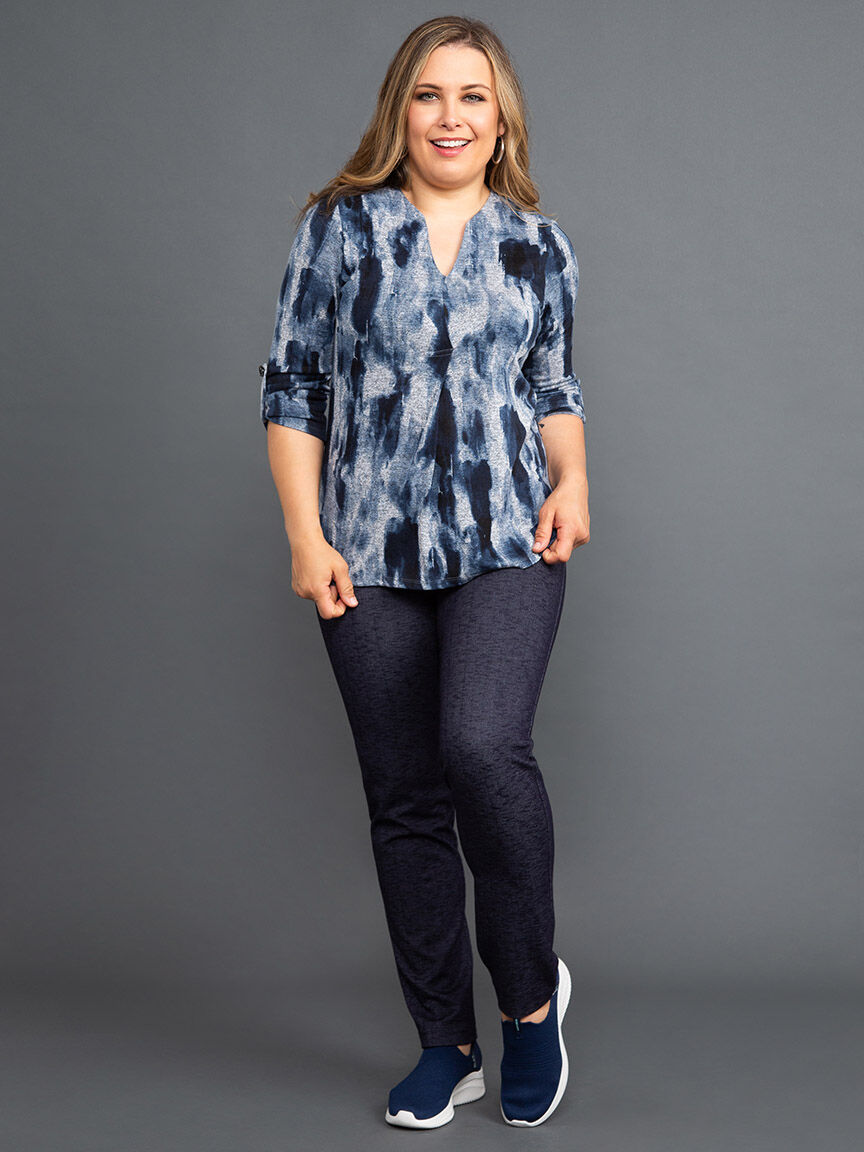 &frac34; Sleeve Printed Tunic Image 1