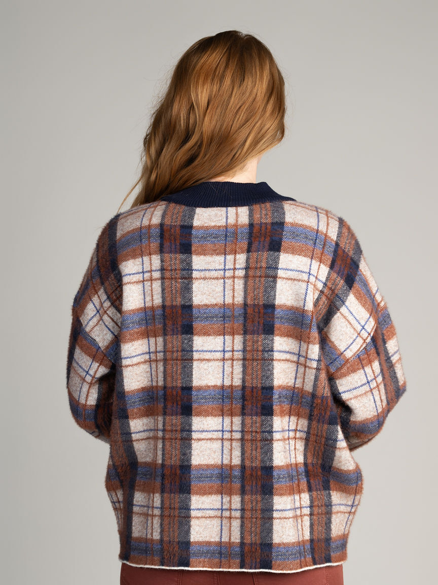 Soft Mock Neck Button Front Cardigan 