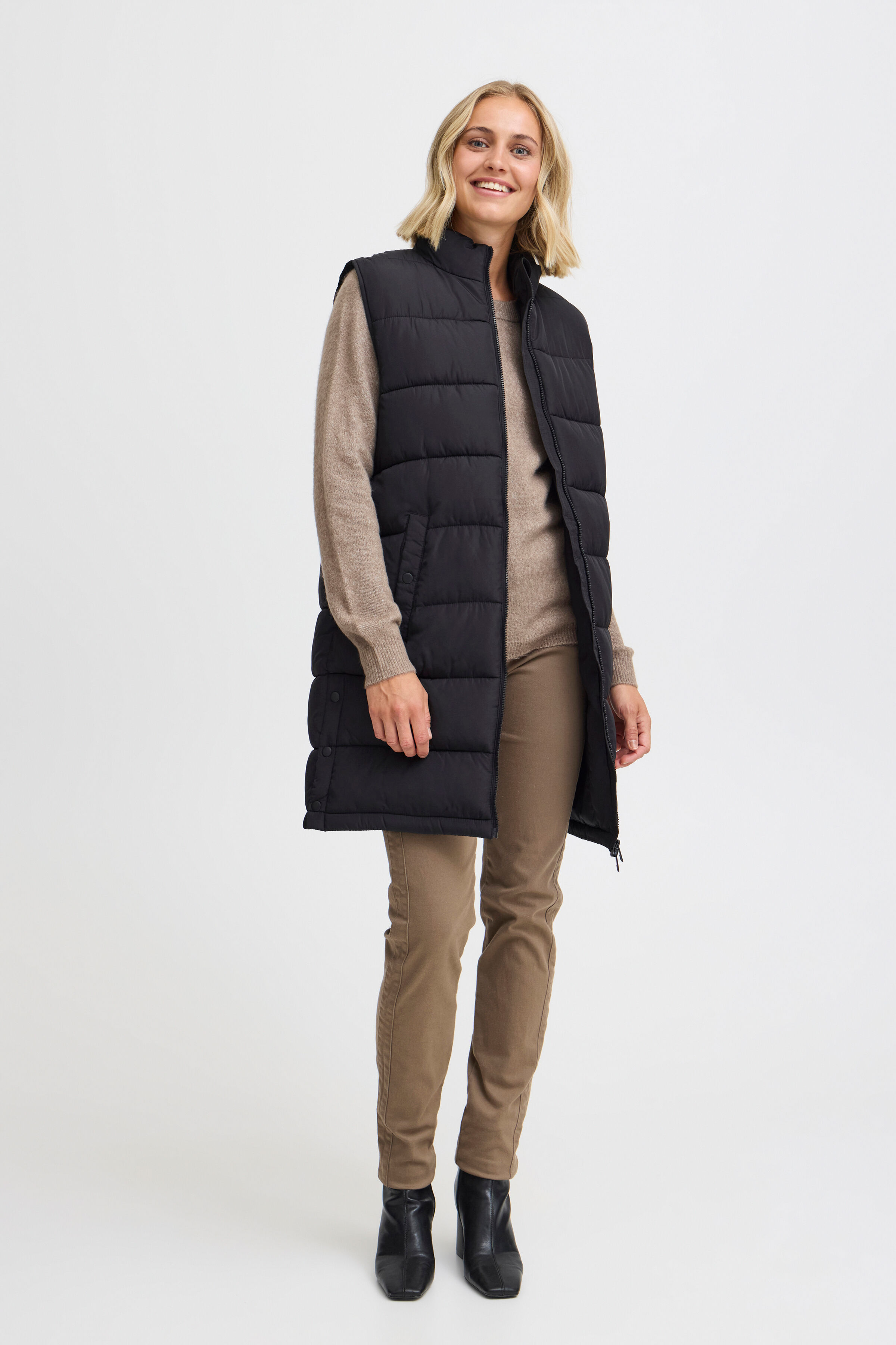 Long Puffer Vest Image 1