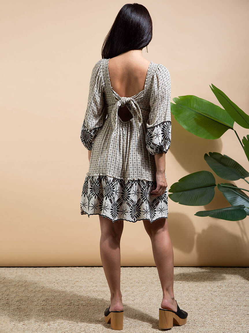 Wear 2 Ways Printed Dress w/ Embroidery Image 3