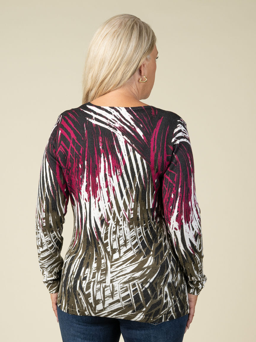 Long Sleeve Printed Crew Neck 