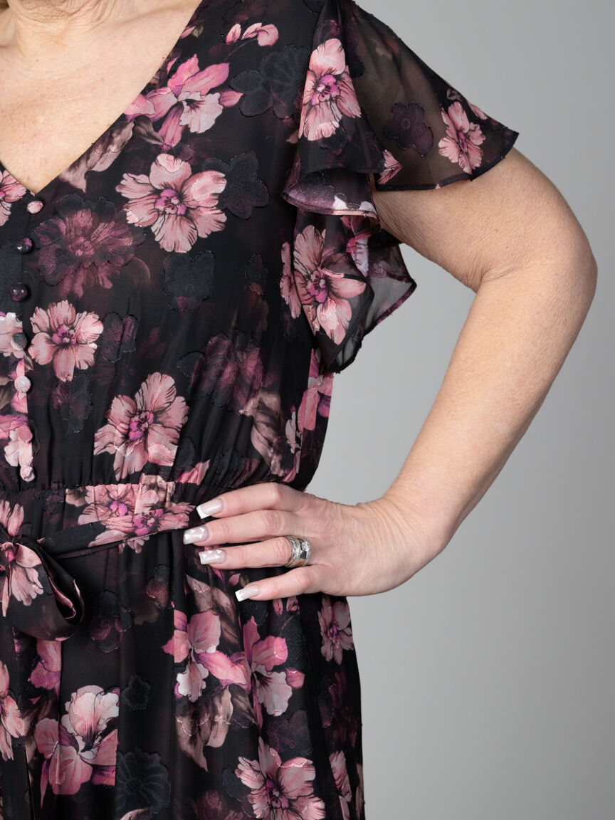 Flowy Short Sleeve Maxi Dress