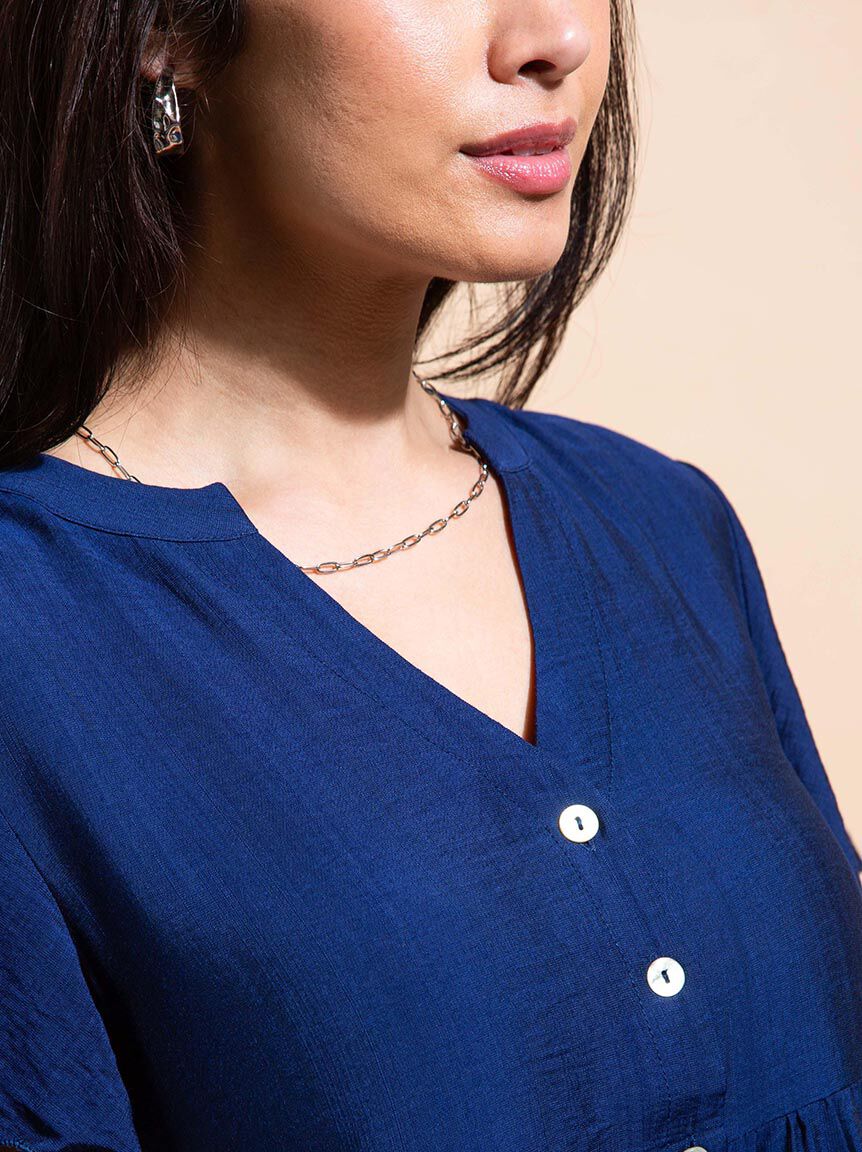 Button-Up Babydoll Dress Image 4