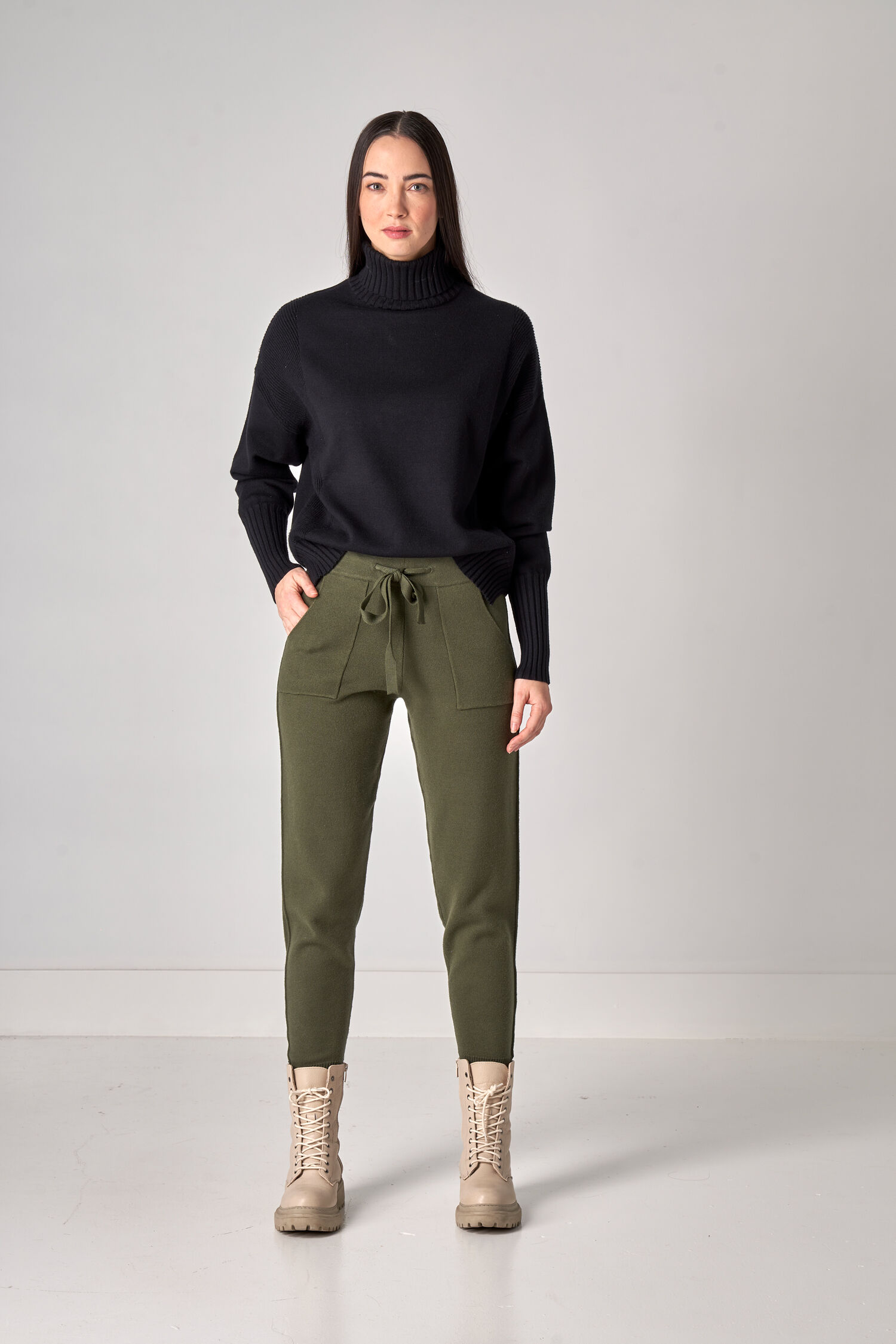 Ribbed Cuff Turtleneck Sweater Image 1