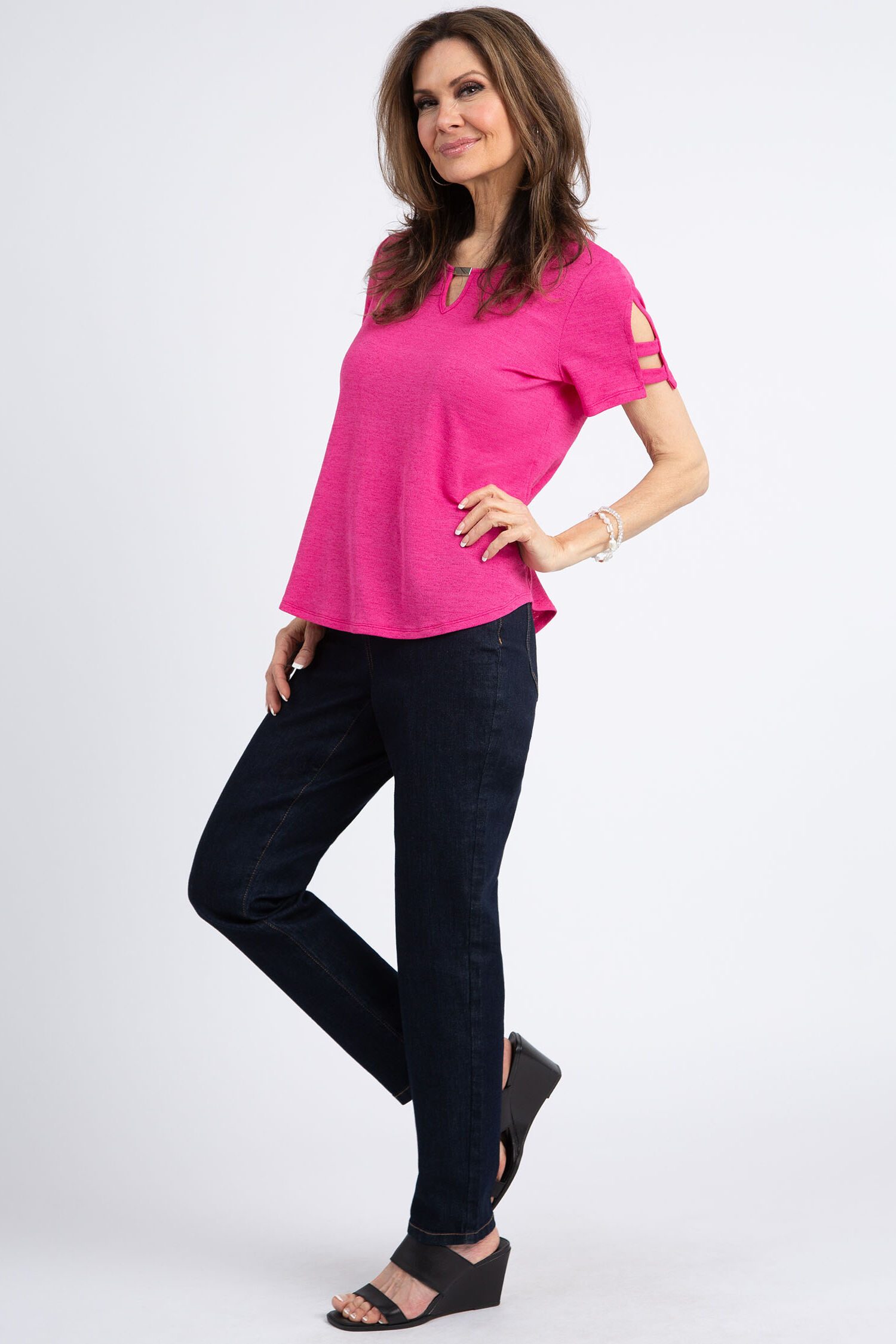 Ladder Cut Short Sleeve Top Image 3