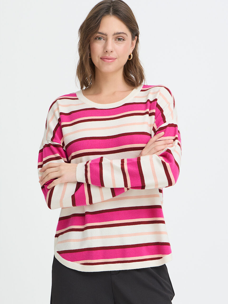 Striped Long Sleeve Crewneck Shirt
