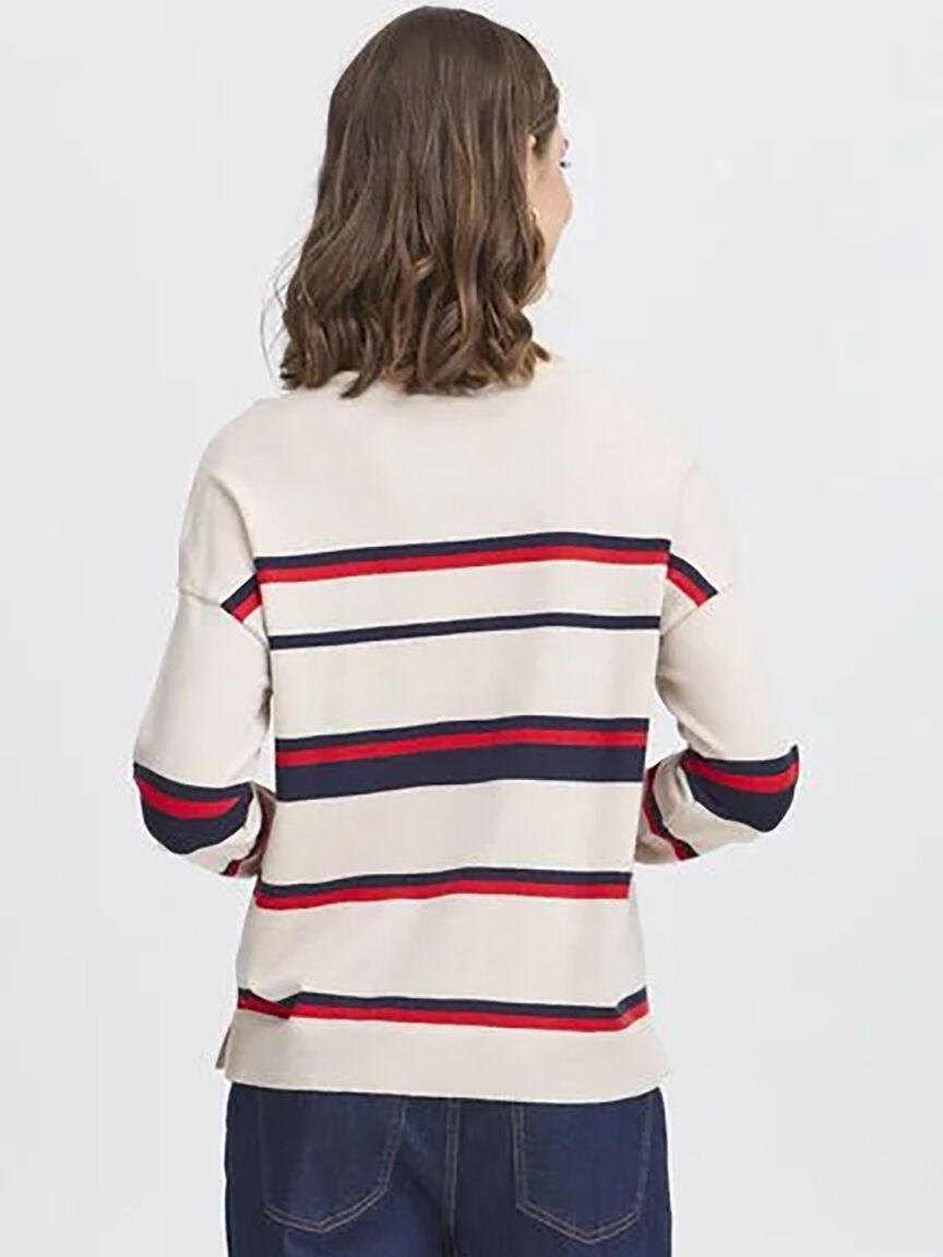 Long Sleeve Striped Knit Sweater