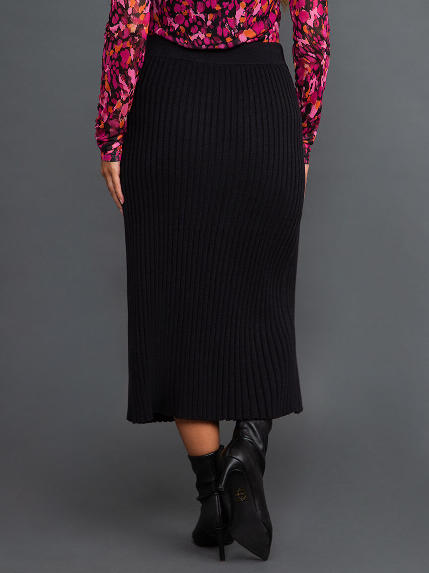 Rib Knit Midi Skirt Image 4