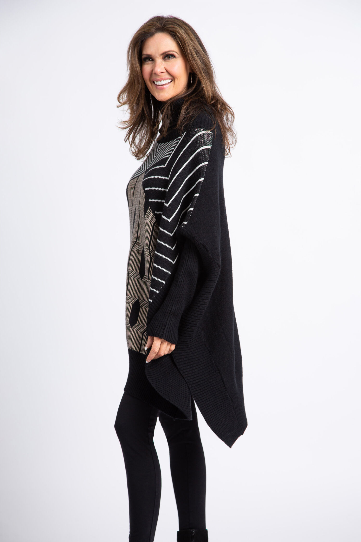 Turtleneck Poncho Sweater  Image 2