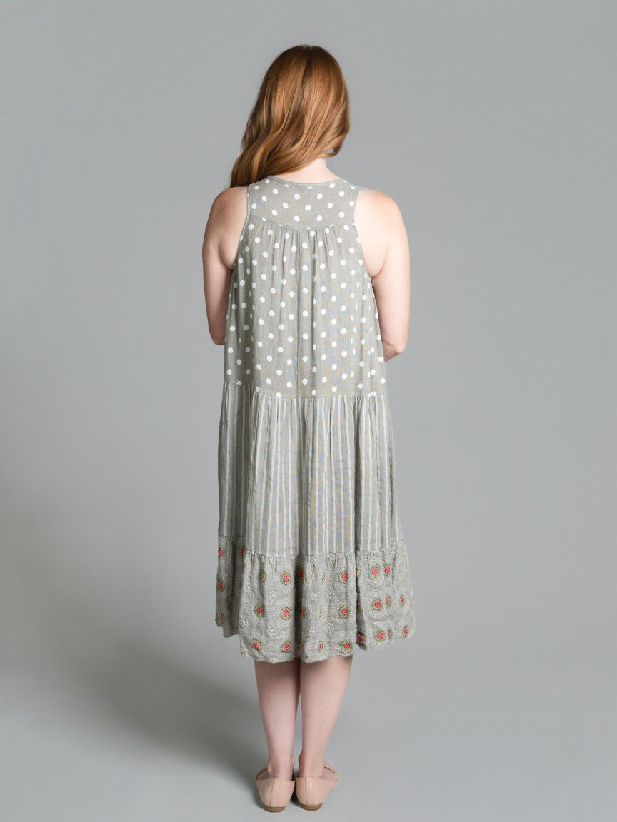 Mixed Panel Sleeveless Dress