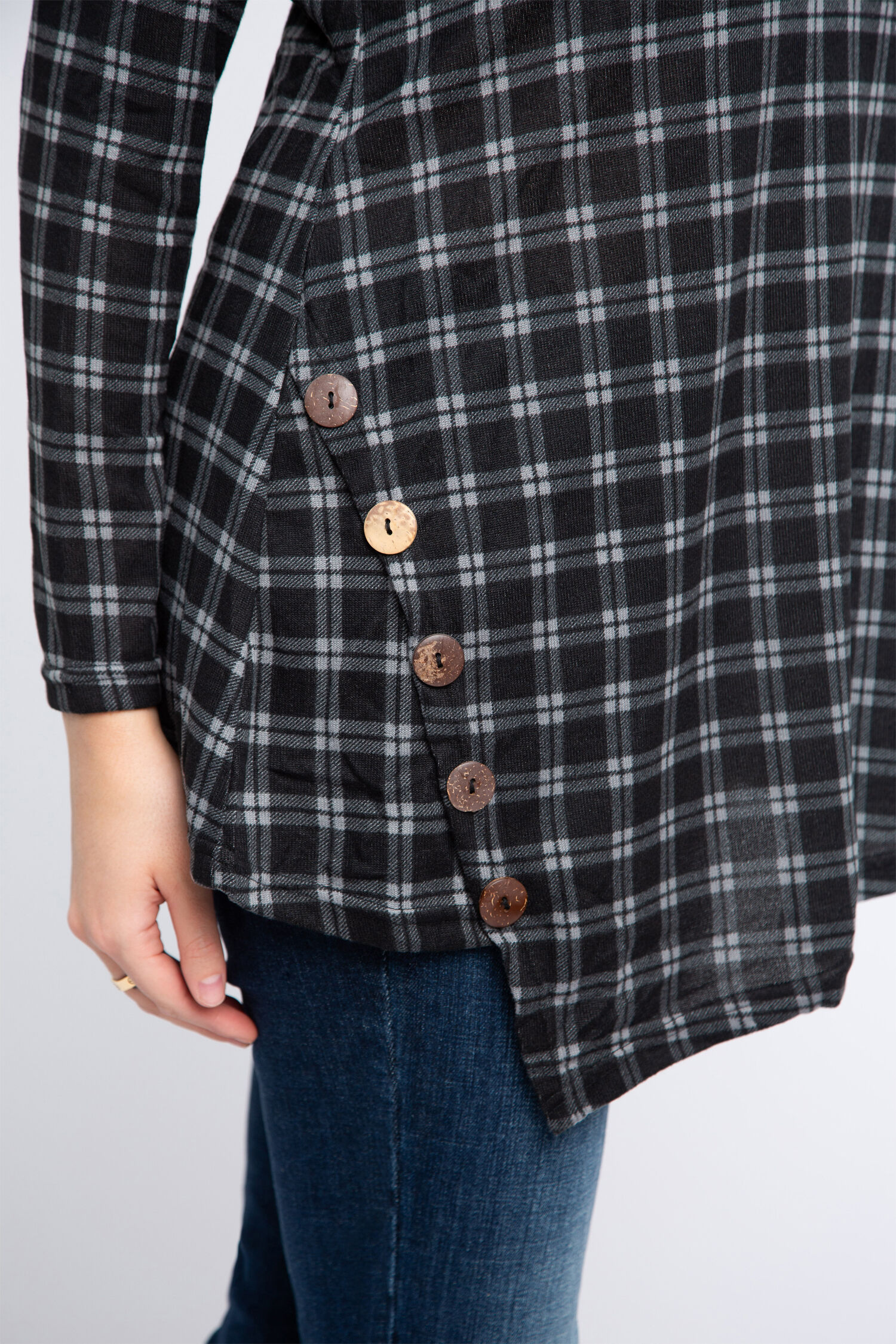 Cowl Neck Plaid Tunic Image 4