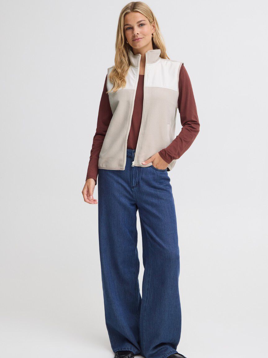 Cream Fleece Jacket Image 5
