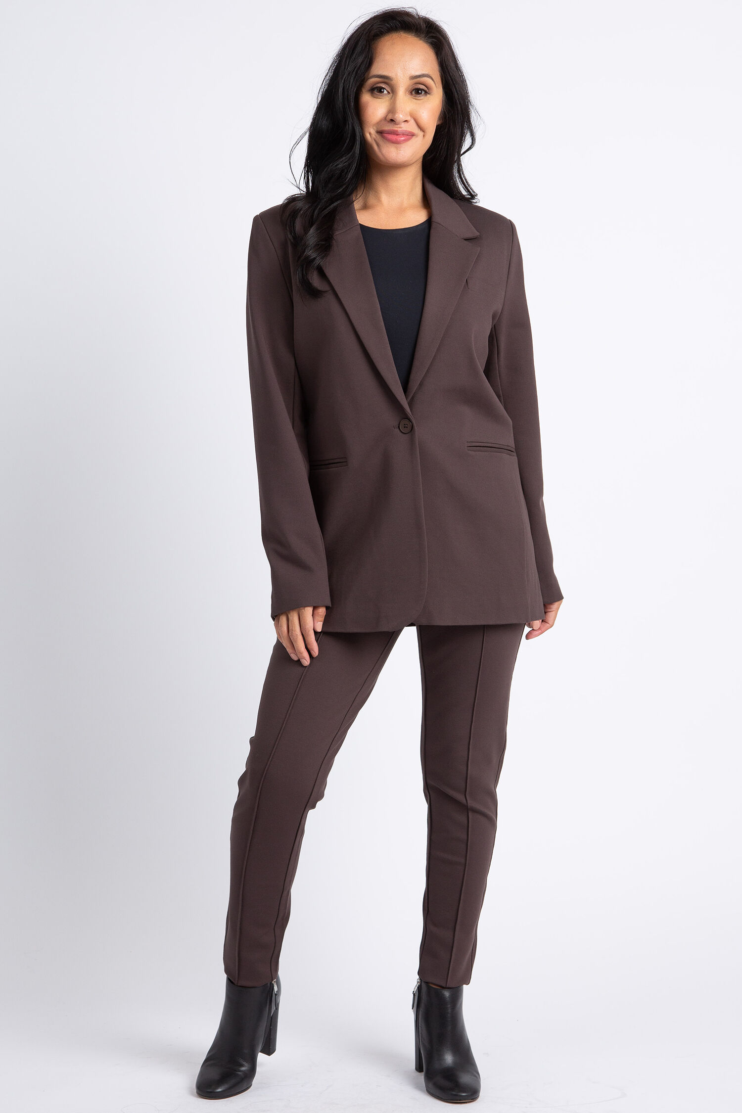 Single-Button Lined Blazer Image 1