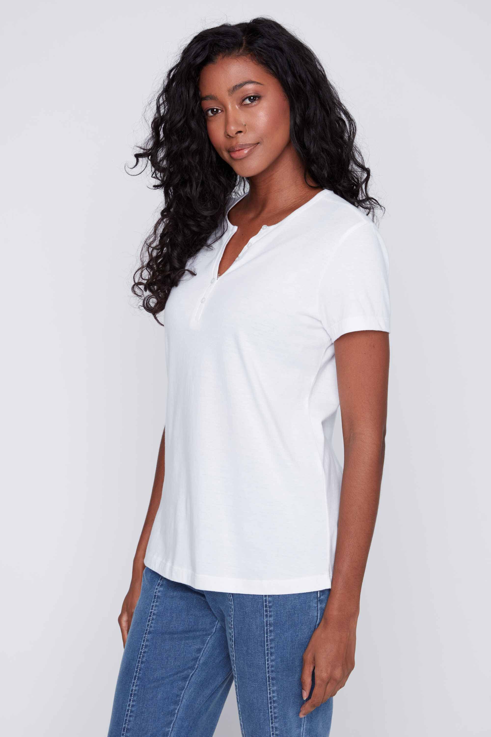 Short Sleeve Henley Shirt Image 2