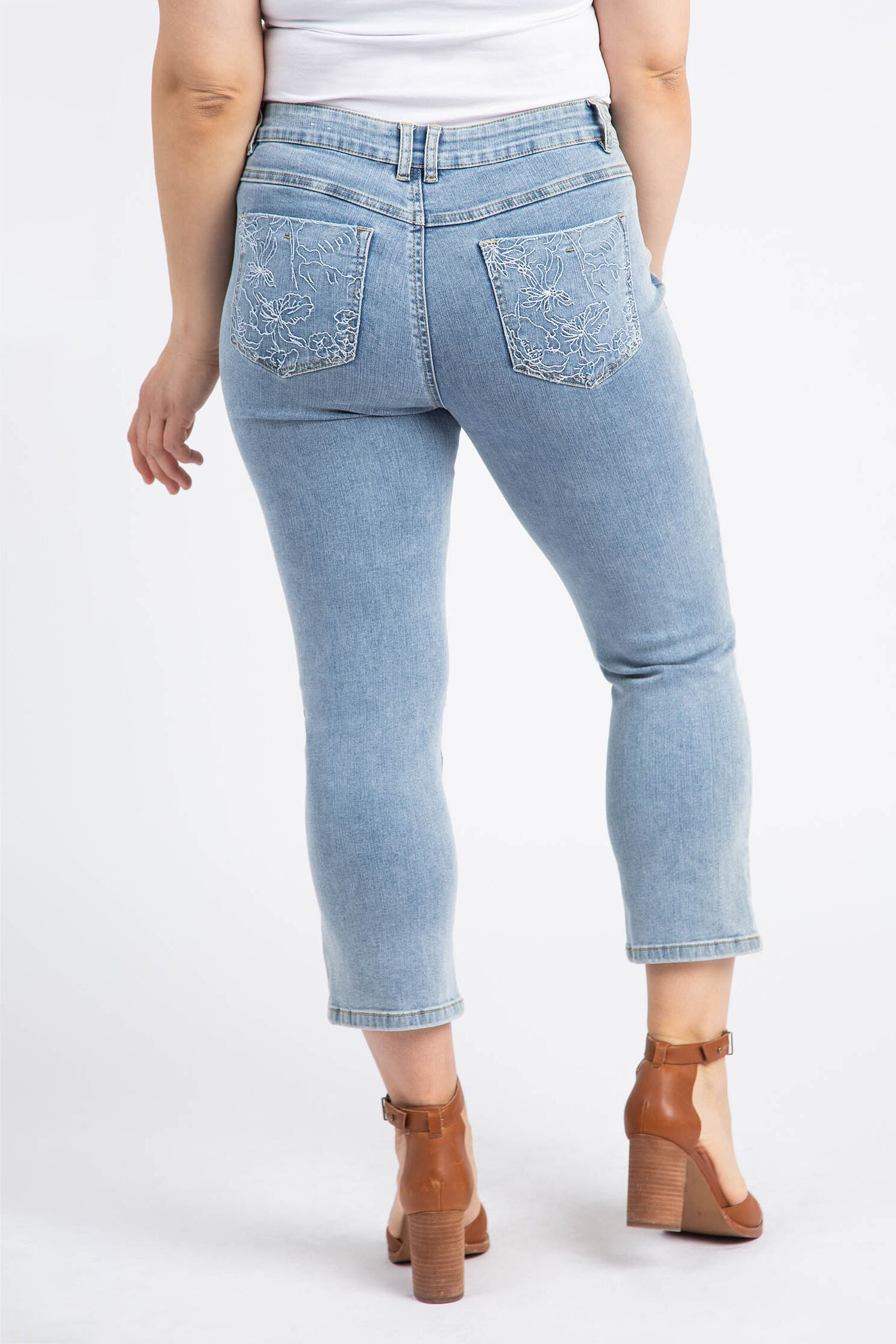 Audrey Girlfriend Embroidered Ankle Jeans Image 3