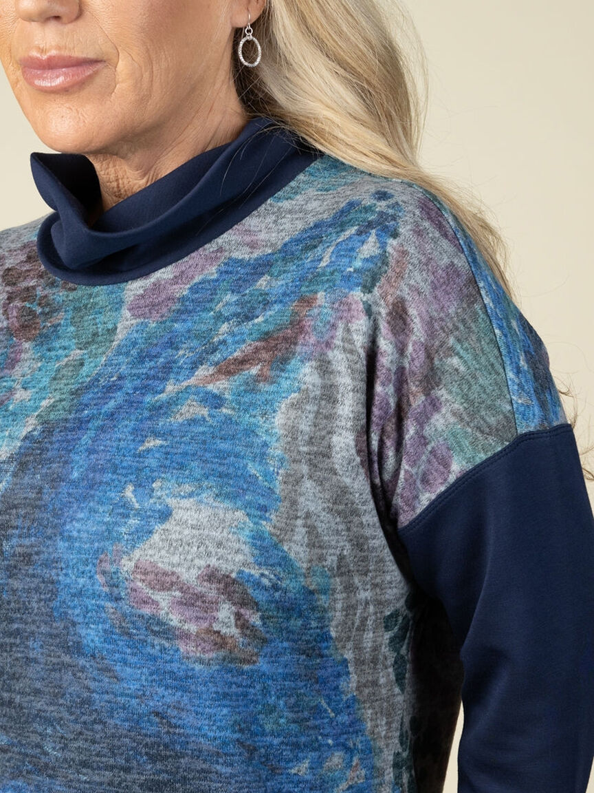 Long Sleeve Top With Cowl Neck