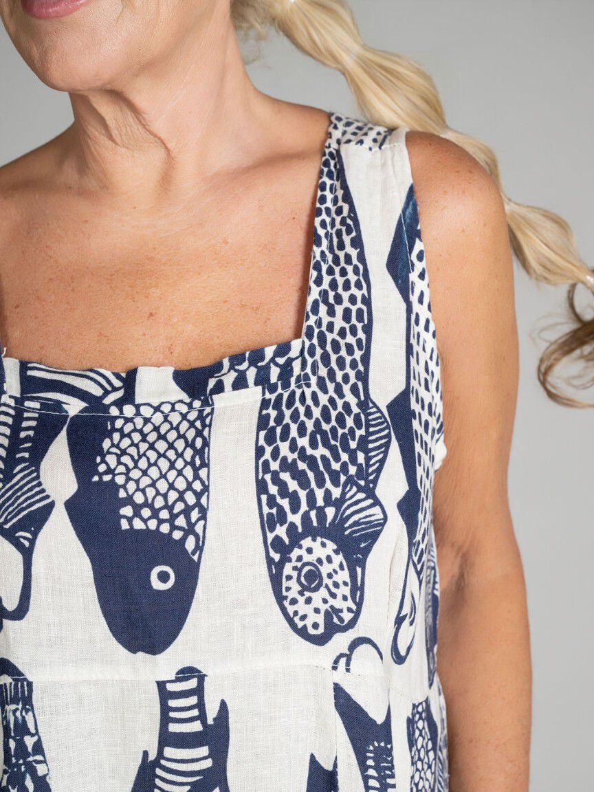 Square Neckline Fish Dress