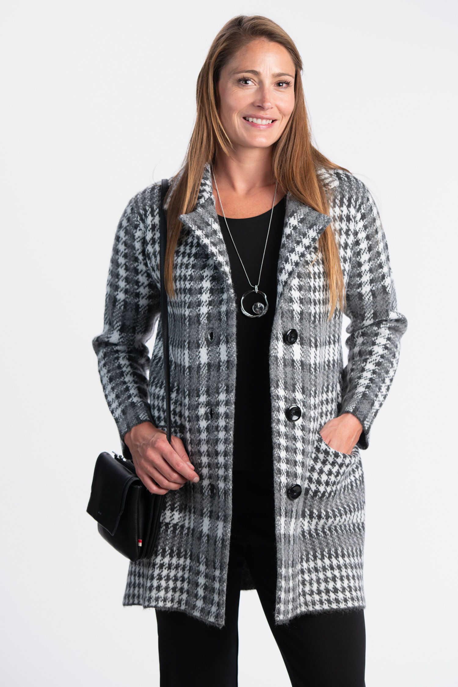 Button-Up Plaid Coat  Image 1