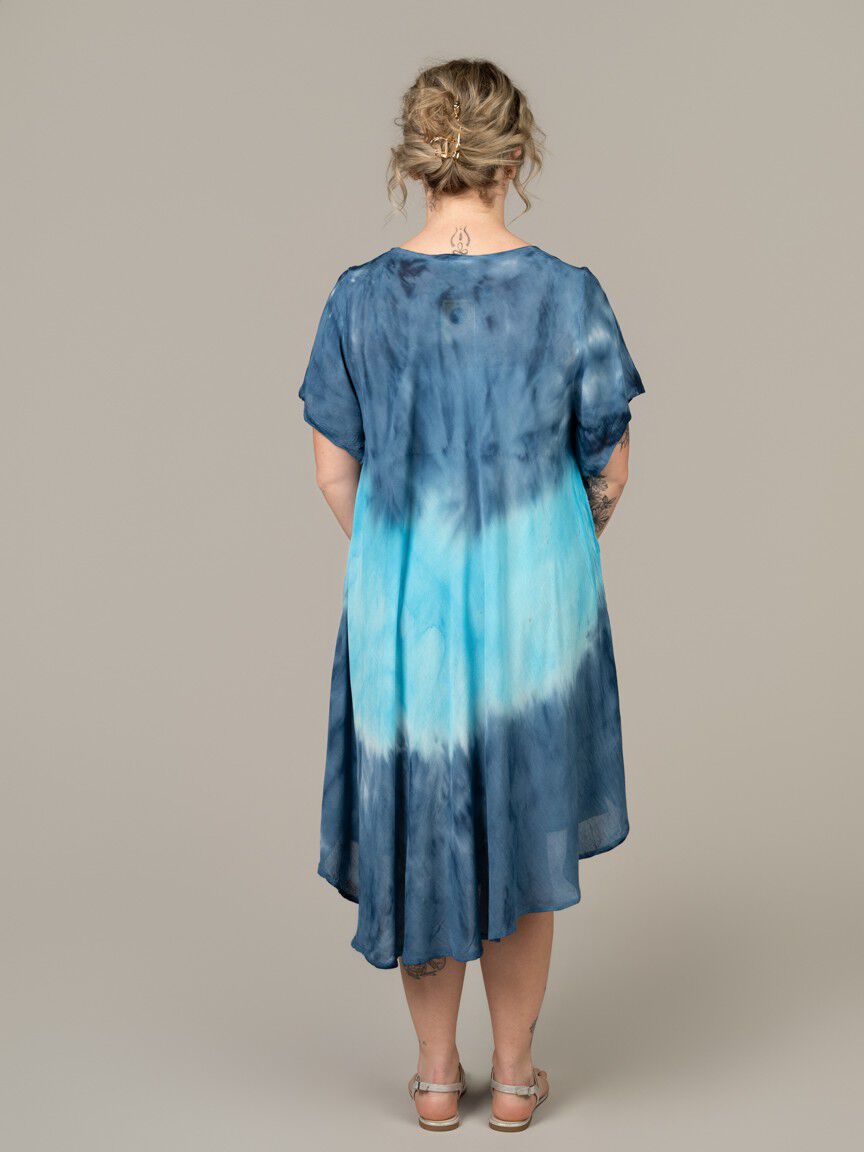Short Sleeve Tie Dye  Dress