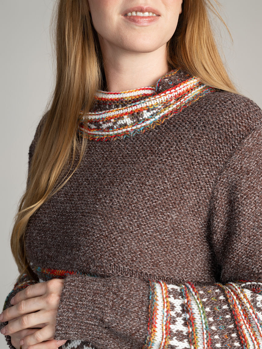 Nordic Knit Cowl Neck Sweater
