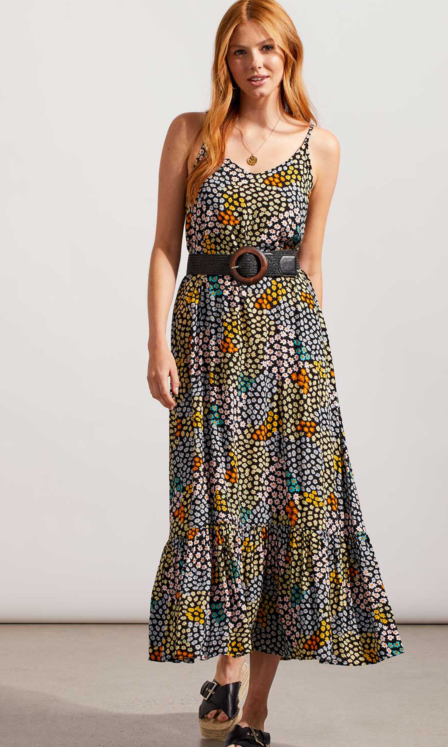 Floral Print Smock Back Maxi Dress Image 1
