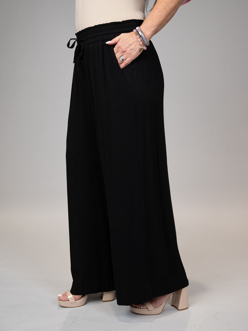 Pull-On Linen Pants Image 2