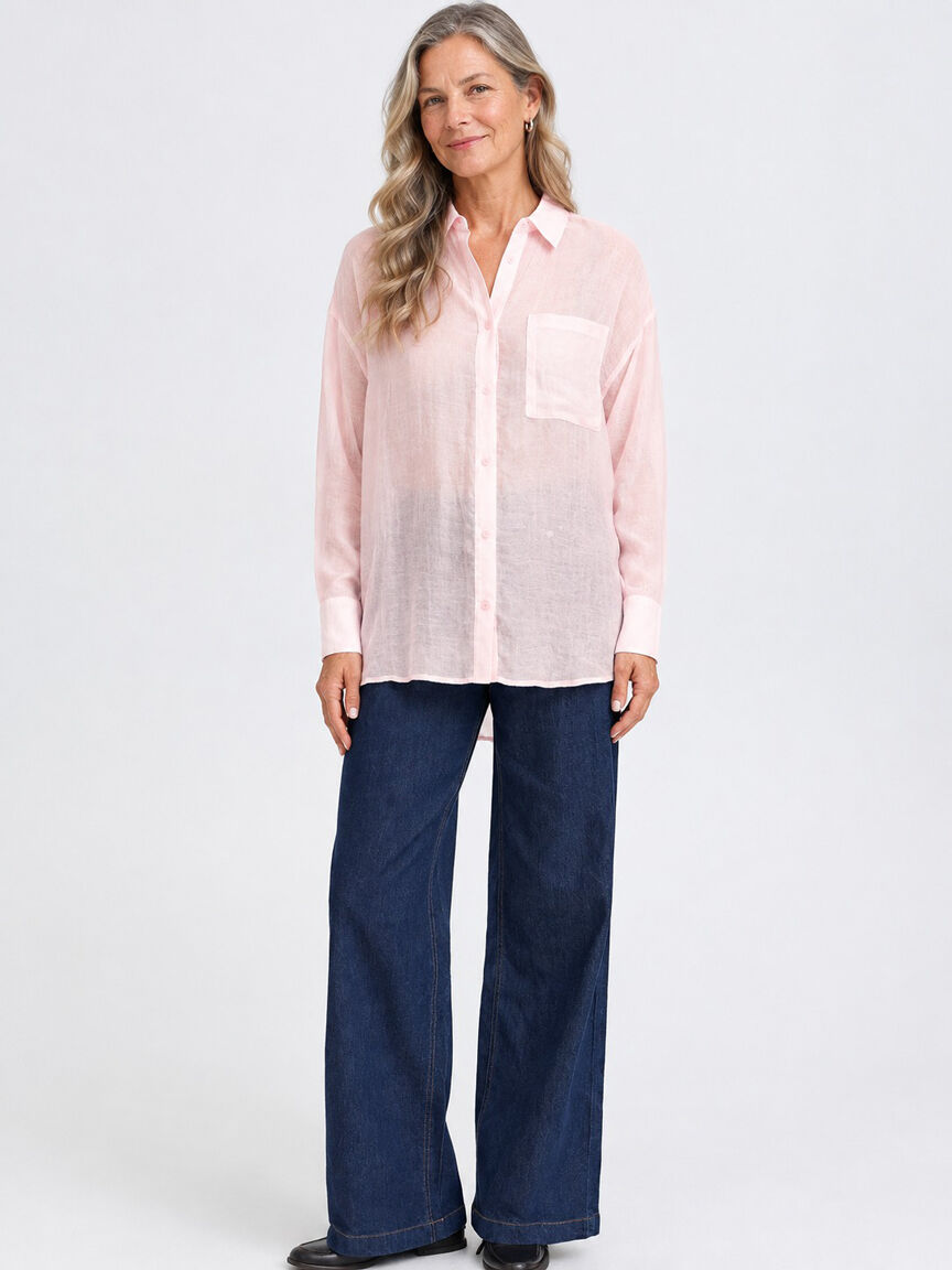 Long Sleeve Sheer Blouse