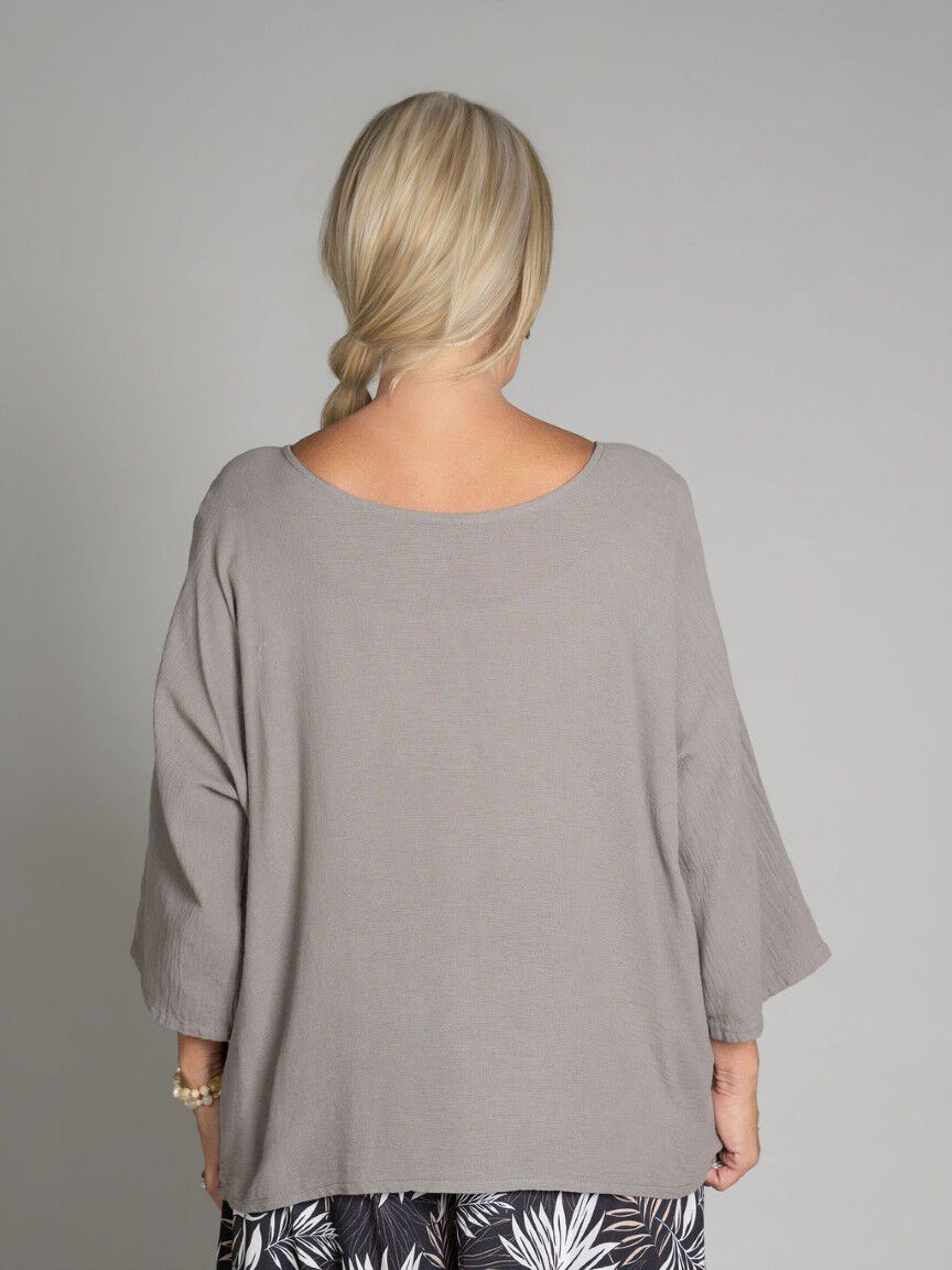 Elbow Sleeve Cotton Top