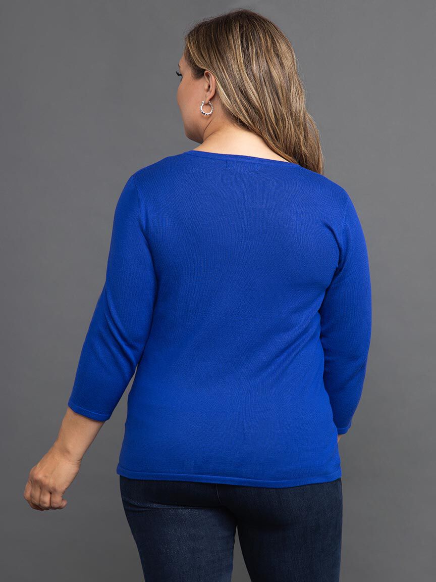 Long Sleeve Jeweled Sweater Image 4