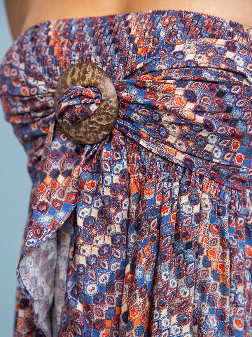 Printed Maxi Skirt with Braided Detail  Image 6