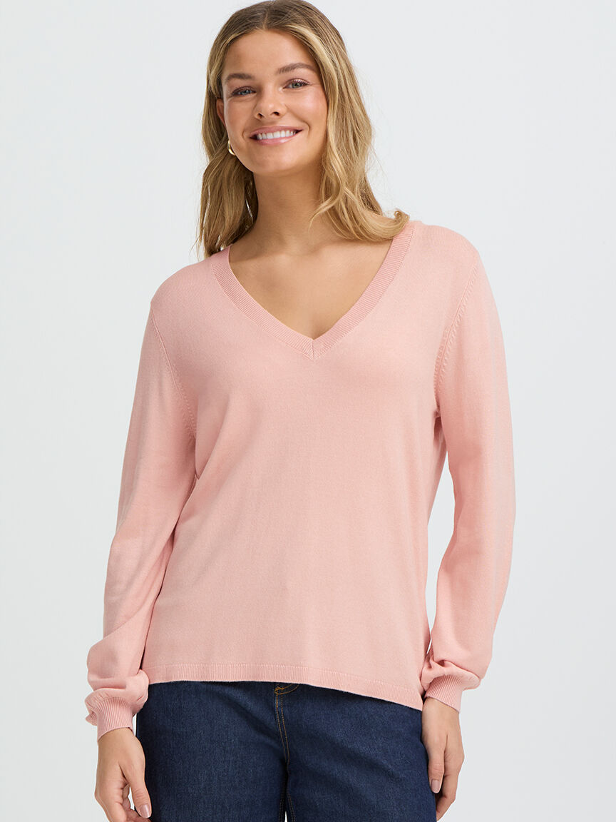 Lightweight Long Sleeve V-Neck Sweater