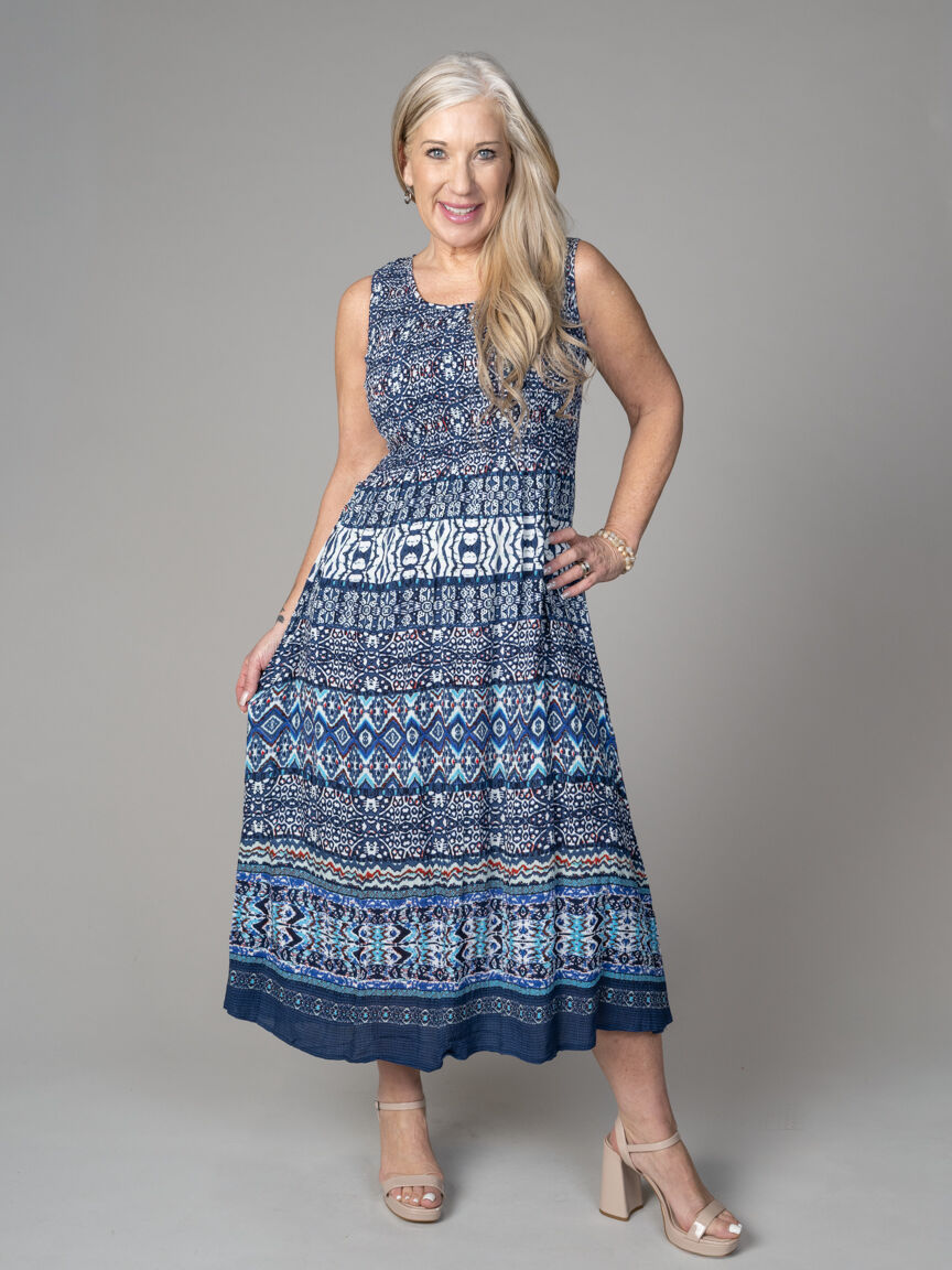 Sleeveless Printed Maxi Dress