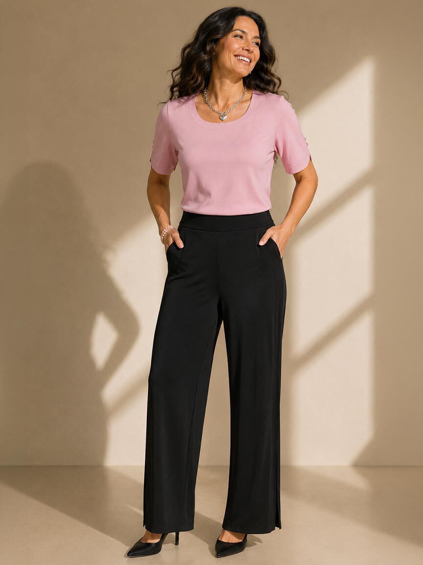 Flowy Wide Leg Pull-On Pants