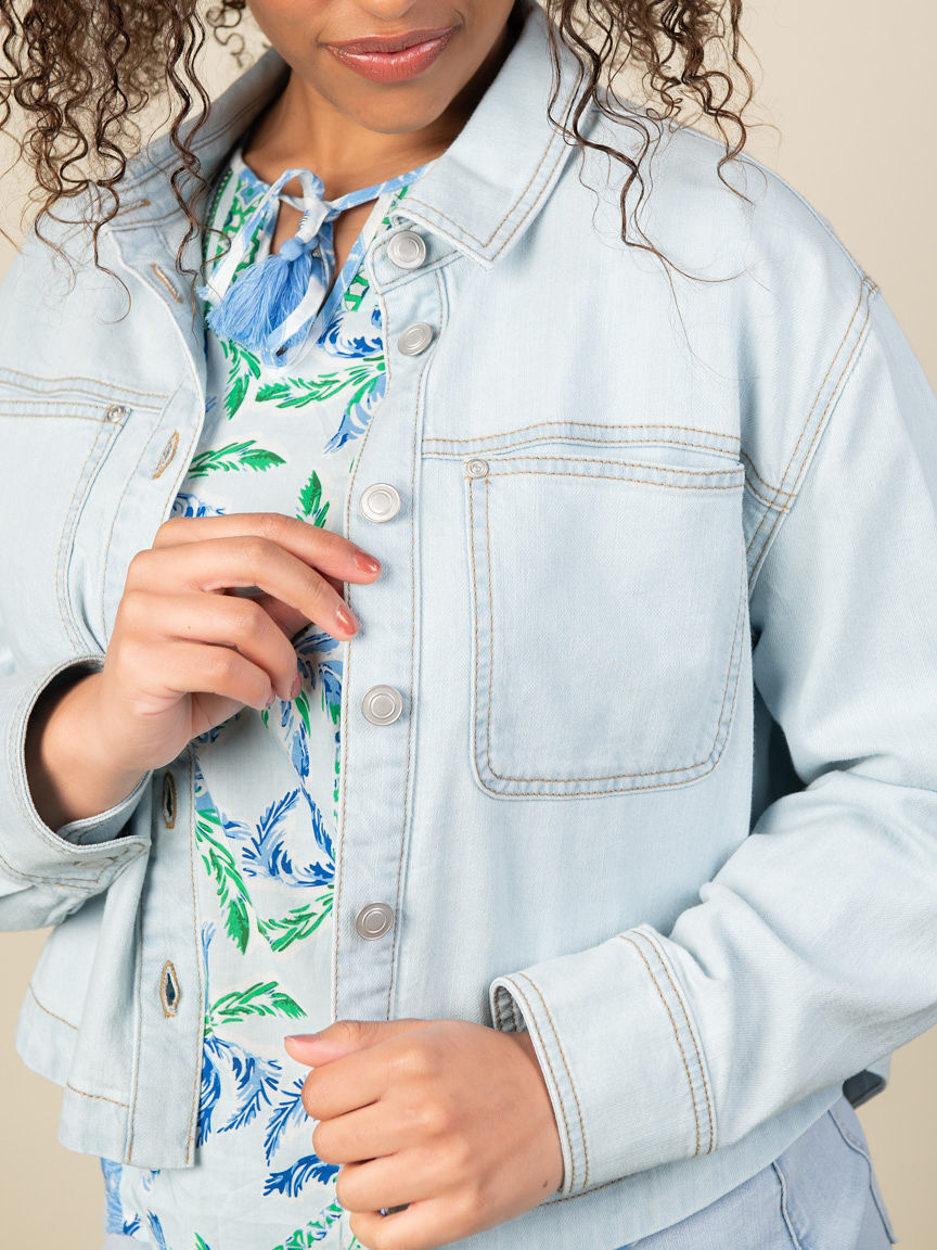 Light Denim Button Front Shirt Image 2