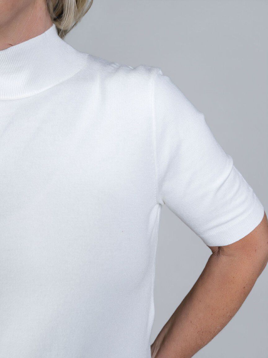Elbow Sleeve Mock Neck Top Image 2