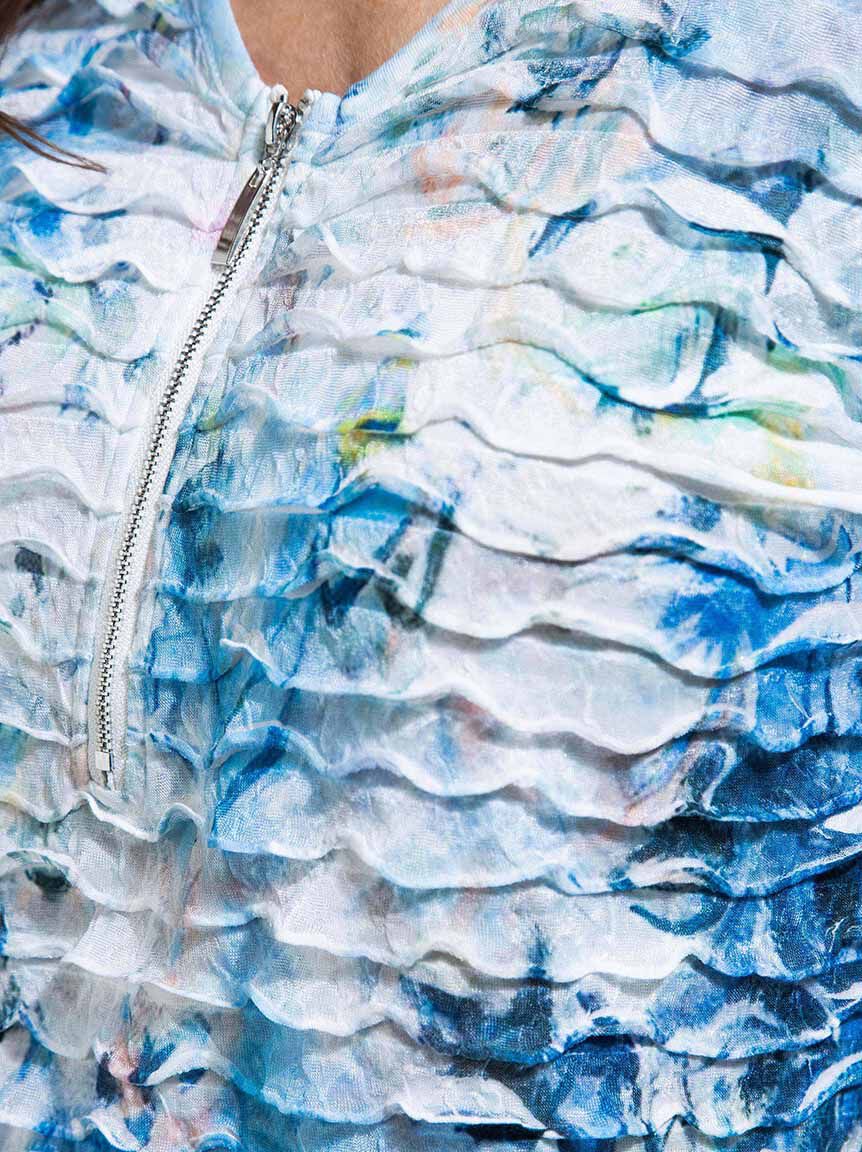 Quarter Zip Ruffle Tee Image 5