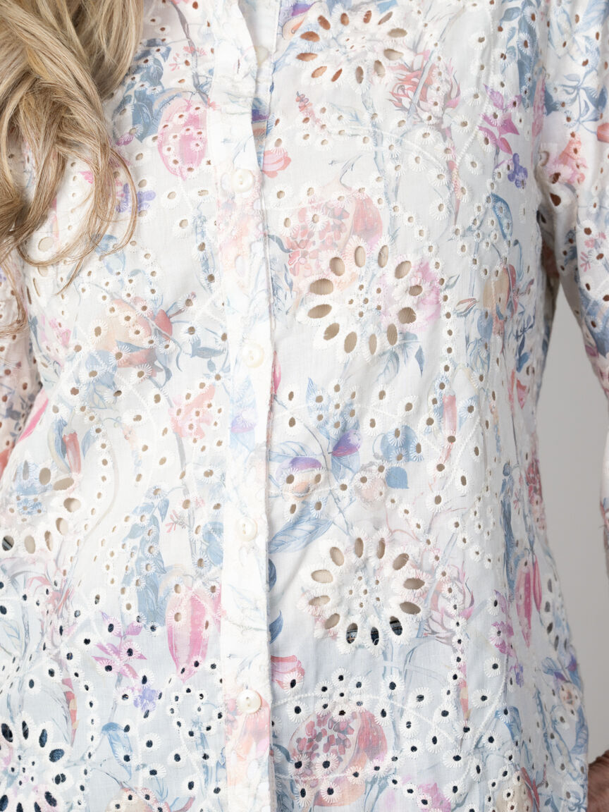 Button-Up Eyelet Blouse