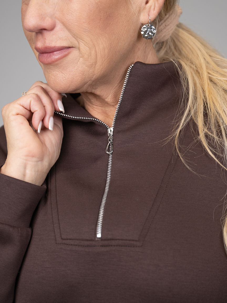 Long Sleeve Scuba Zip-Up Sweatshirt 