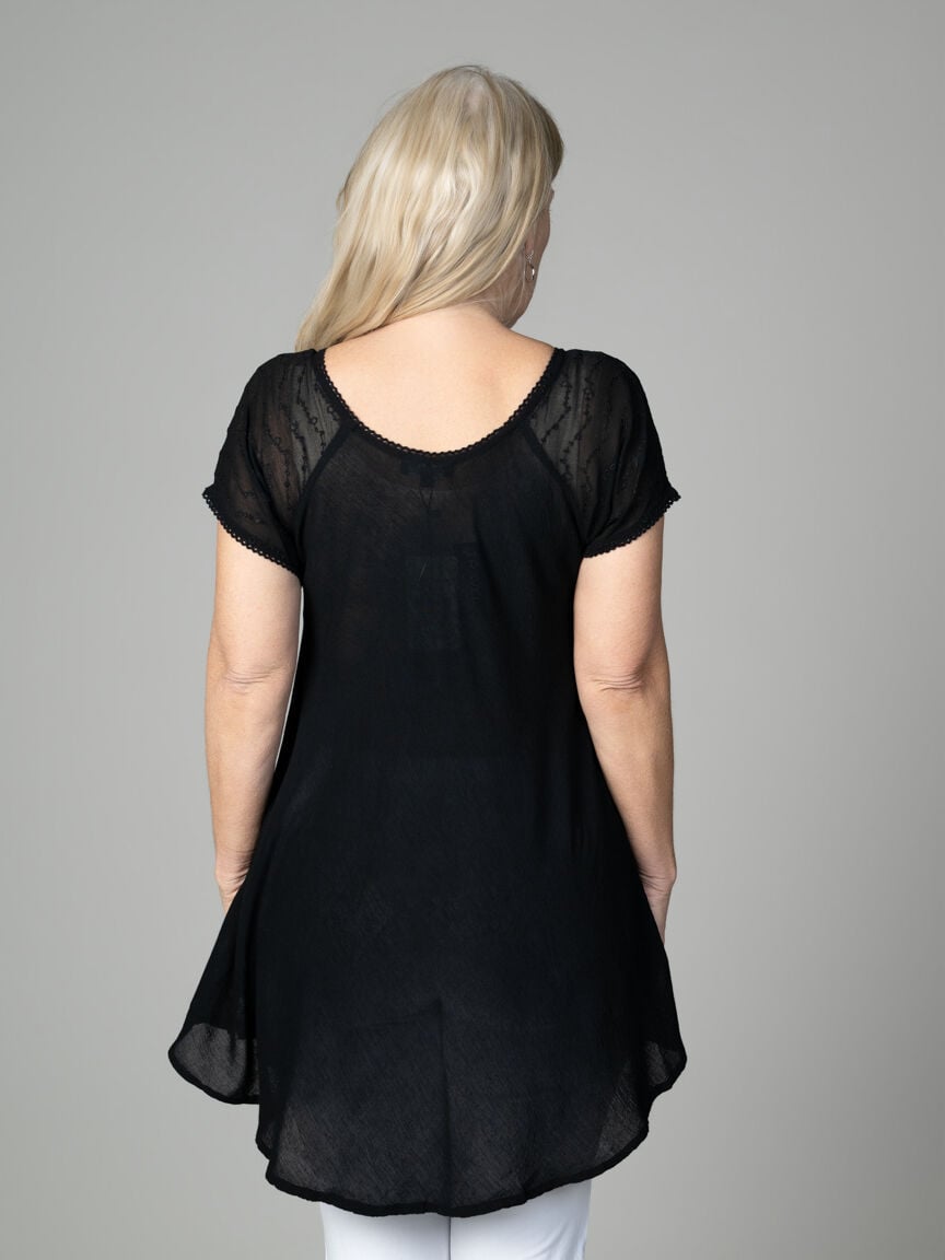 Short Sleeve Tie-Dye Tunic Top