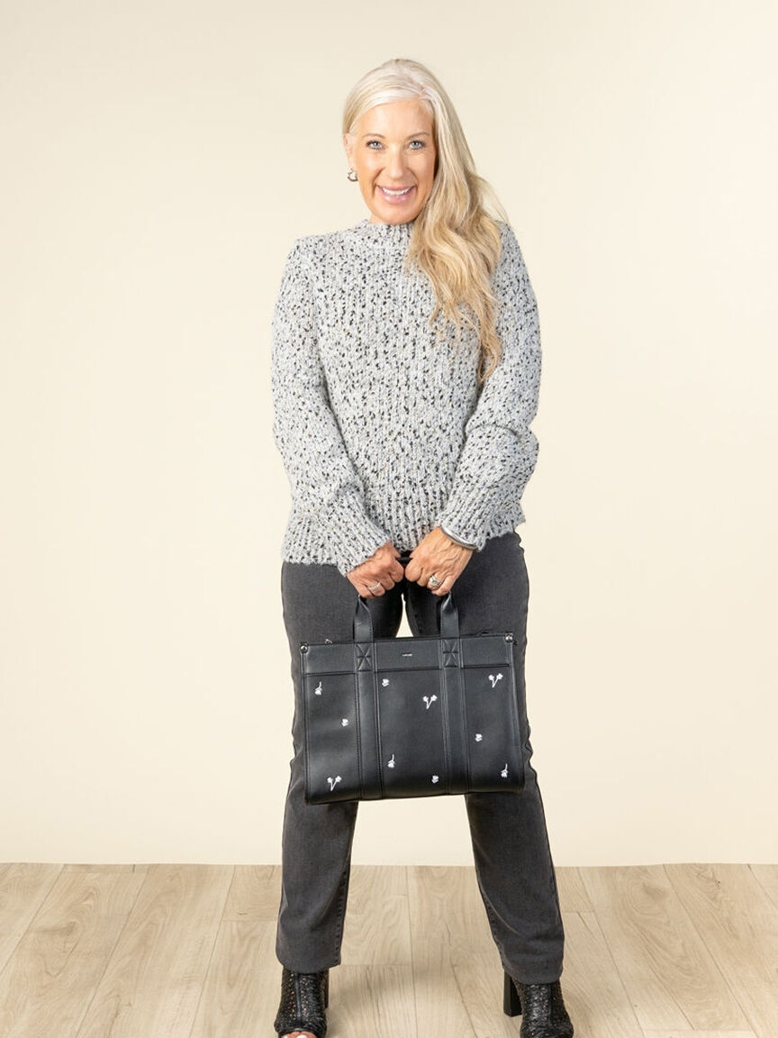 Heathered Long Sleeve Crew Neck