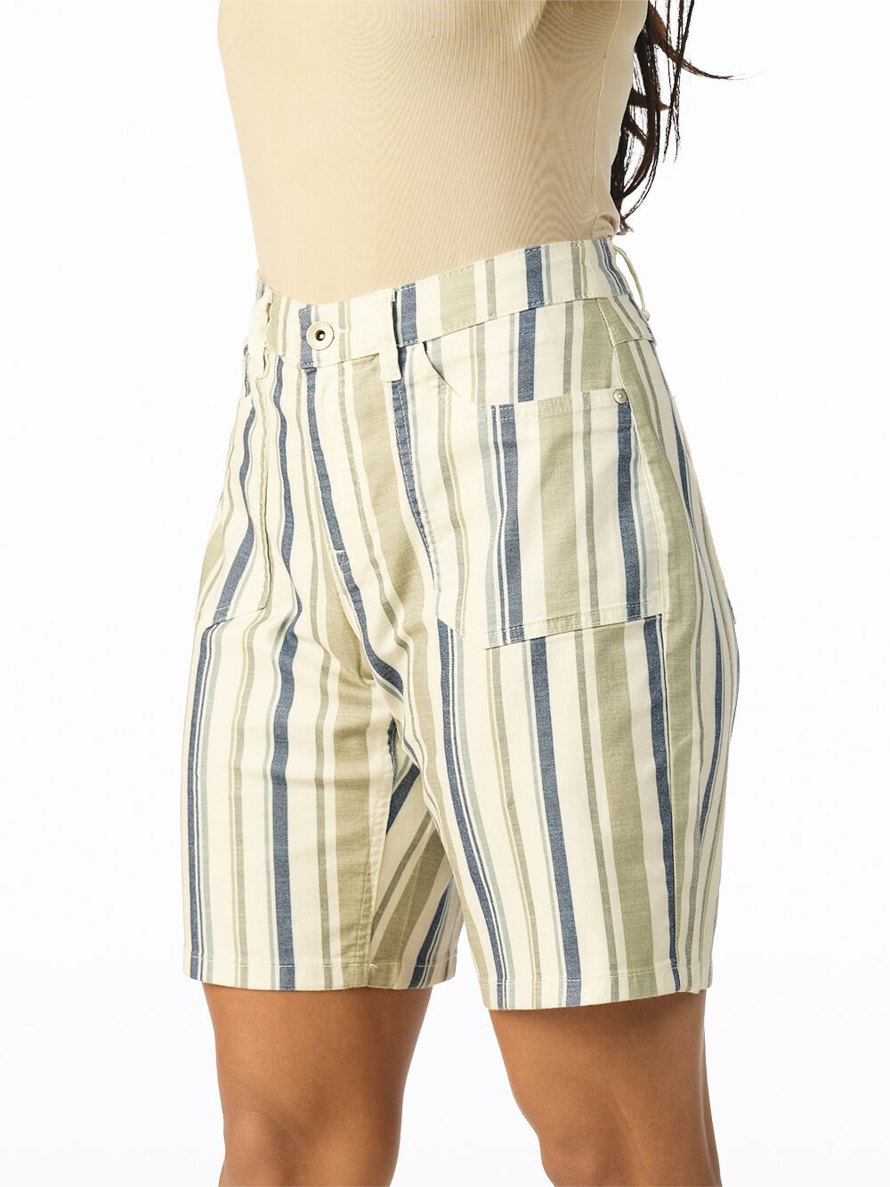 poppy LACE BERMUDA PANTS (STRIPE ） Stripe Bermuda Shorts | Tribal | Suzanne's