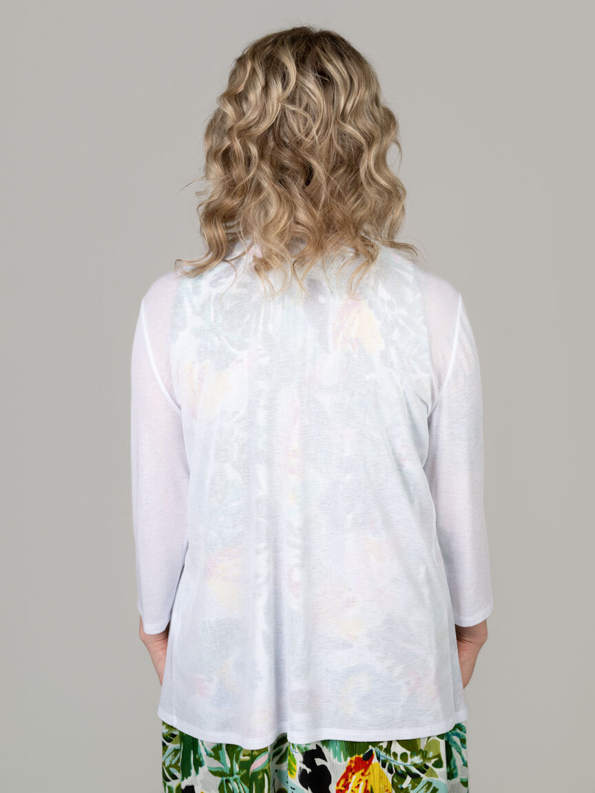 3/4 Sleeve Open Front Cardigan