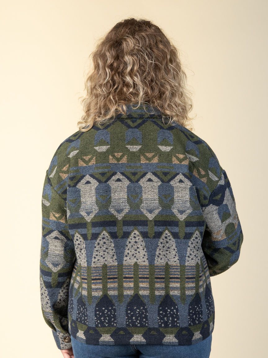 Short Button Up Global Print Coat