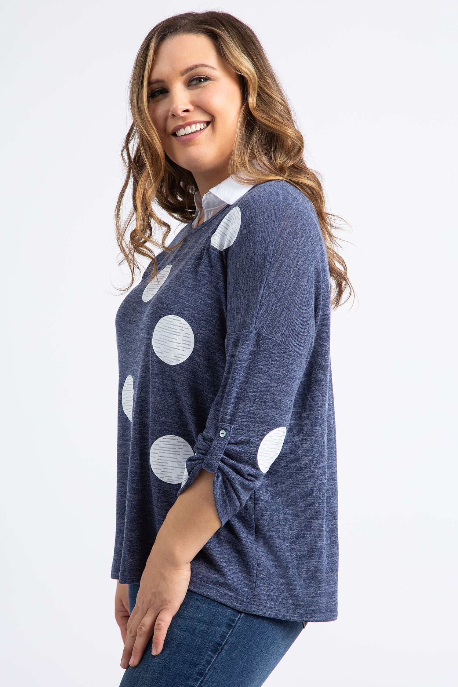 2 Piece Pointed Collar Fooler Top Image 3