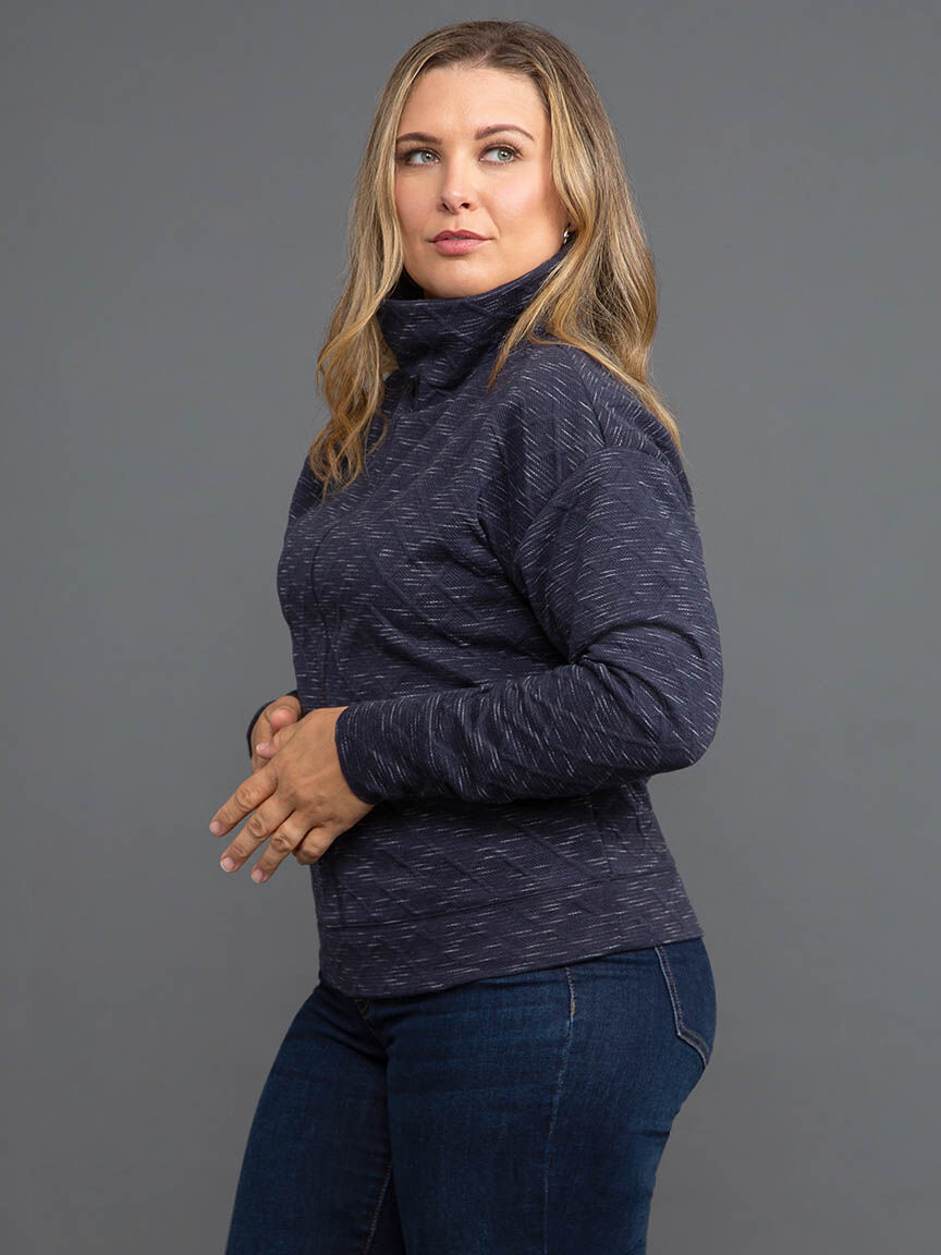 Long Sleeve Knit Top with Cowl Neck